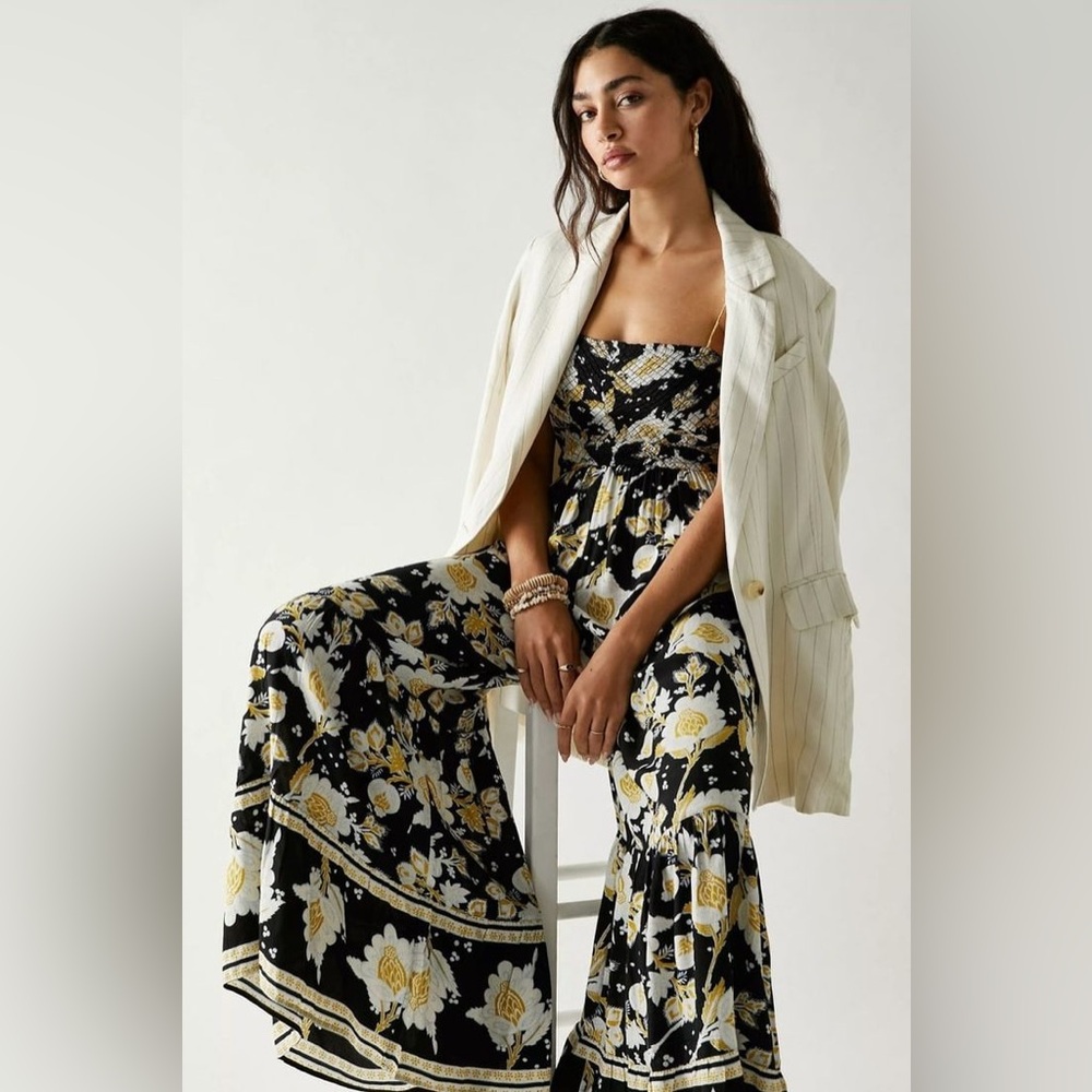 NWT Free People Little Of Your Love Jumpsuit in Moonless Combo